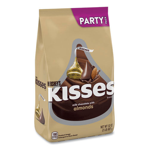 Kisses Milk Chocolate With Almonds, Party Pack, 32 Oz Bag