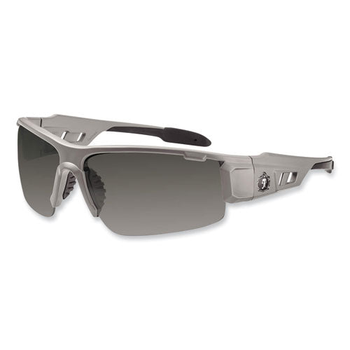 Skullerz Dagr Safety Glasses, Matte Gray Nylon Impact Frame, Anti-fog Smoke Polycarbonate Lens