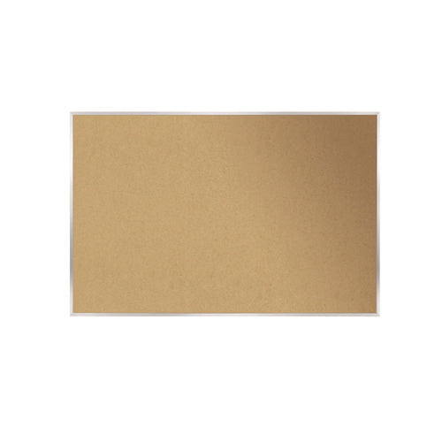 Natural Cork Bulletin Board With Aluminum Frame, 87.91" X 48.5", Tan Surface, Satin Aluminum Frame