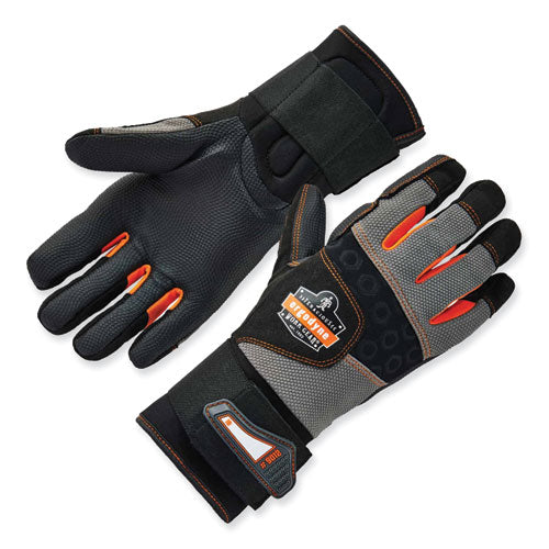 Proflex 9012 Certified Av Gloves + Wrist Support, Black, Large, Pair