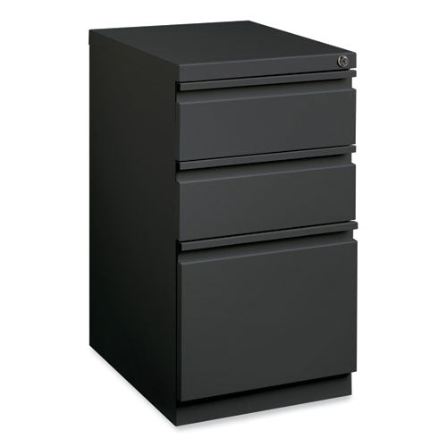 Full-width Pull 20 Deep Mobile Pedestal File, 3-drawer: Box/box/file, Letter, Charcoal, 15 X 19.88 X 27.75