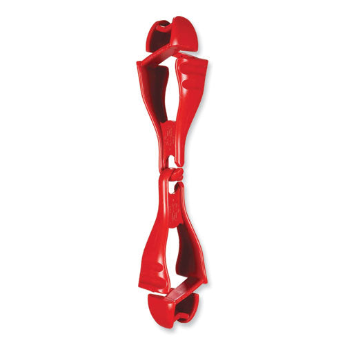 Squids 3400 Dual Clip Glove Clip Holder, 1 X 1 X 6.5, Acetal Copolymer, Red