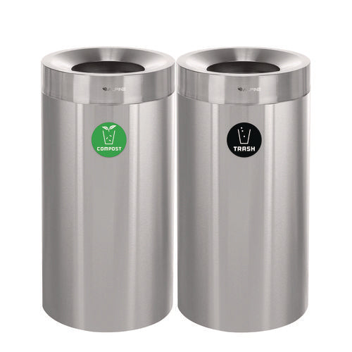 27 Gallon Stainless Steel Compost Bin And Trash Can, Brushed Stainless Steel