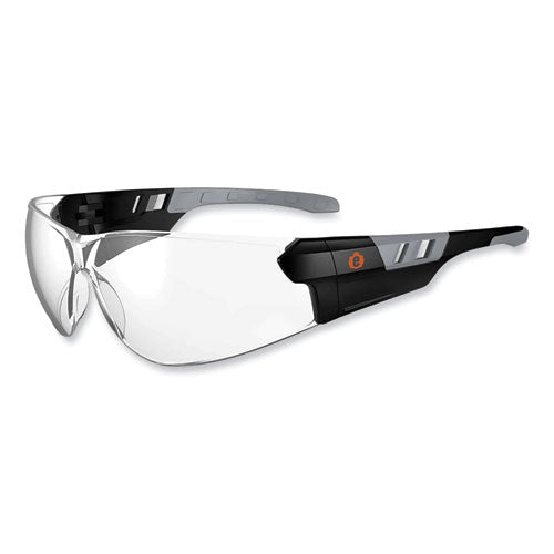 Skullerz Saga Frameless Safety Glasses, Matte Black Nylon Impact Frame, Clear Polycarbonate Lens