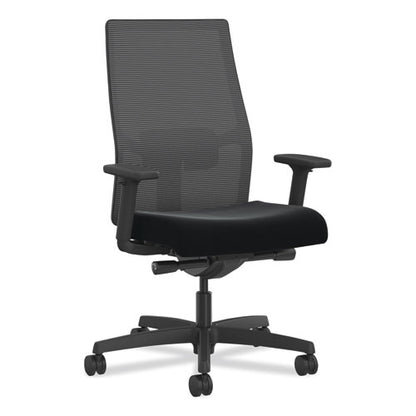 Ignition 2.0 4-way Stretch Mid-back Task Chair, Green Adjustable Lumbar Support, Black Seat, Black Back, Black Base