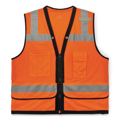 Glowear 8253hdz Class 2 Heavy-duty Mesh Surveyors Vest, Polyester, Small/medium, Orange