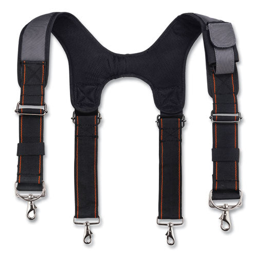 Arsenal 5560 Padded Tool Belt Suspenders, 36" To 48" Waist, 3" Wide, Polyester, Gray