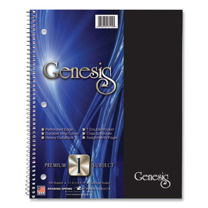 Genesis Notebook, 1-subject, Medium/college Rule, Randomly Assorted Cover Color, (100) 11 X 9 Sheets, 12/carton