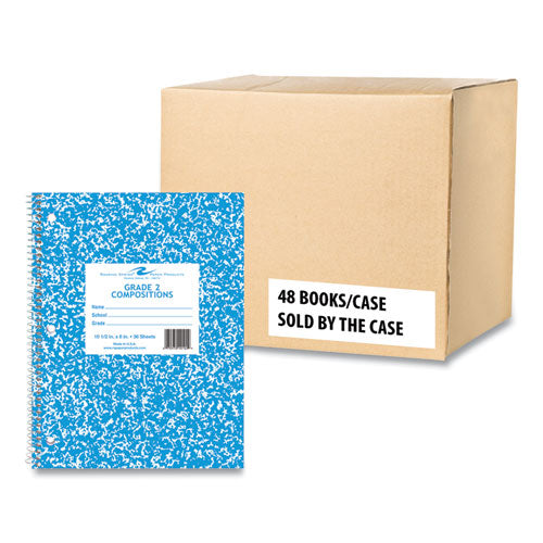 Wirebound Notebook, Grade 2 Manuscript Format, Blue Marble Cover, (36) 10.5 X 8 Sheets, 48/carton