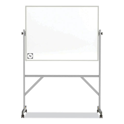 Reversible Magnetic Hygienic Porcelain Whiteboard With Aluminum Frame, 48" X 36", White Surface, Satin Aluminum Frame