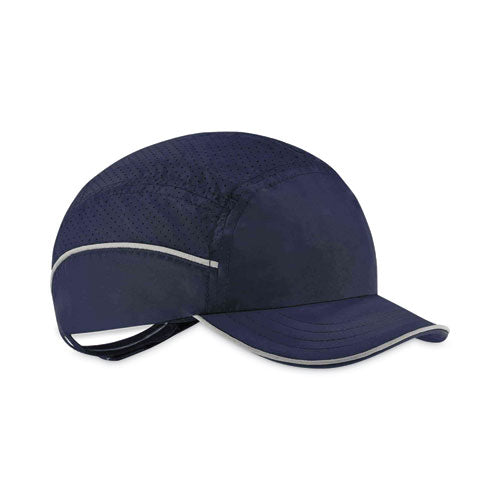 Skullerz 8955 Lightweight Bump Cap Hat, Short Brim, Navy