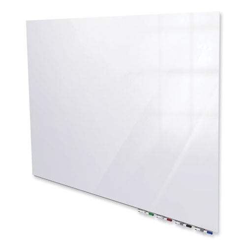 Aria Low-profile Frameless Magnetic Glassboard, 36" X 24", White Surface