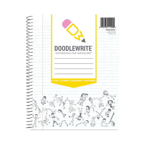 Doodlewrite Notebooks, 1-subject, Wide/legal Rule, White Cover, (50) Sheets, 24/carton