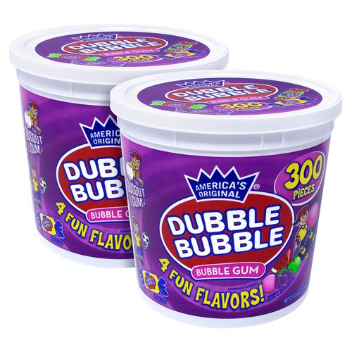 Bubble Gum Assorted Flavor Twist Tub, 0.16 Oz Individually Wrapped, 300/tub, 2 Tubs/carton