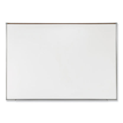 Proma Magnetic Porcelain Projection Whiteboard With Aluminum Frame, 72.5" X 48.5", White Surface, Satin Aluminum Frame