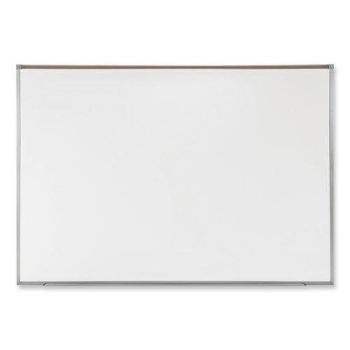 Proma Magnetic Porcelain Projection Whiteboard With Aluminum Frame, 72.5" X 48.5", White Surface, Satin Aluminum Frame