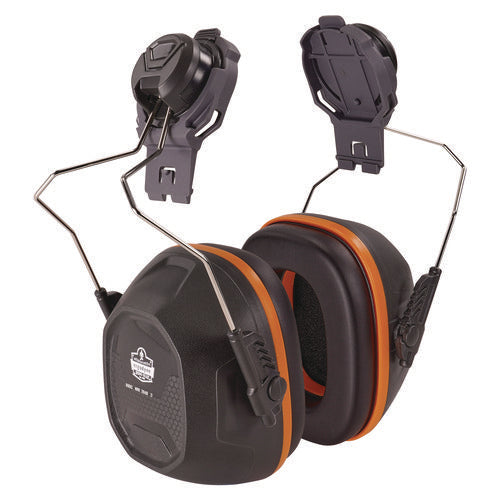 Skullerz 8880 Nrr 26db Hard Hat Mounted Earmuffs, Full Brim, Gray