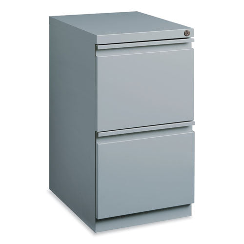 Full-width Pull 20 Deep Mobile Pedestal File, 2-drawer: File/file, Letter, Platinum, 15 X 19.88 X 27.75