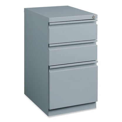 Full-width Pull 20 Deep Mobile Pedestal File, 3-drawer: Box/box/file, Letter, Platinum, 15 X 19.88 X 27.75