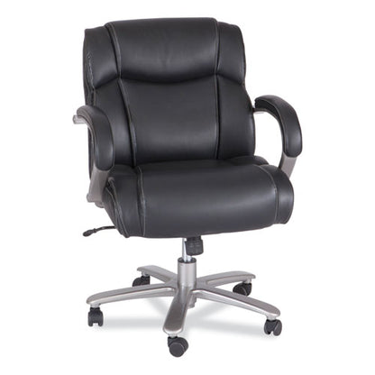 Lineage Big And Tall Mid Back Task Chair 24.5" Back, Supports 350 Lb, 19.5" To 23.25" Seat Height, Black Seat, Chrome Base