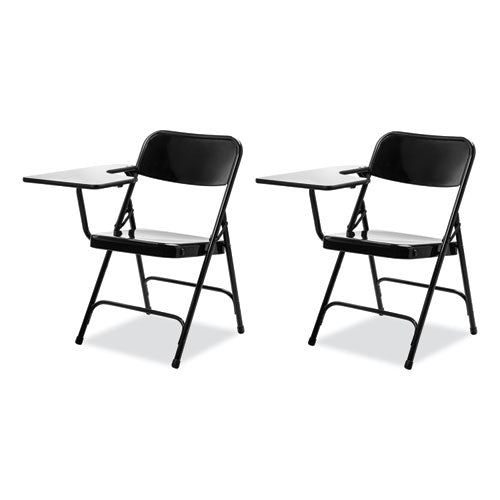 5200 Series Right-side Tablet-arm Folding Chair, Supports 480 Lb, 17.25" Seat Height, Black, 2/carton