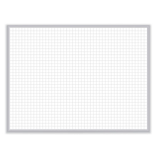 1 X 1 Grid Magnetic Whiteboard, 36" X 24", White/gray Surface, Satin Aluminum Frame