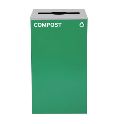 29 Gallon Trash/recycling Cans, Steel, Green Compost Can With Mixed Lid