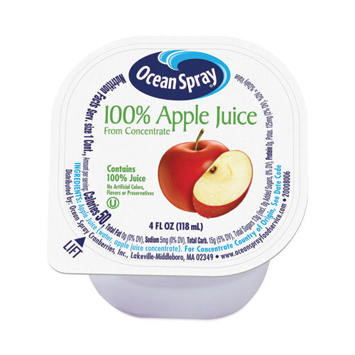 100% Juice, Apple, 4 Oz Cup, 48/box