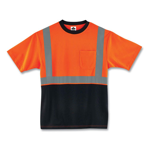 Glowear 8289bk Class 2 Hi-vis T-shirt With Black Bottom, 3x-large, Orange