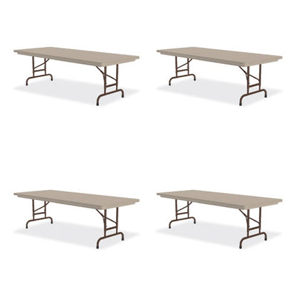 Adjustable Folding Tables, Rectangular, 60" X 30" X 22" To 32", Mocha Granite Top, Brown Legs, 4/pallet