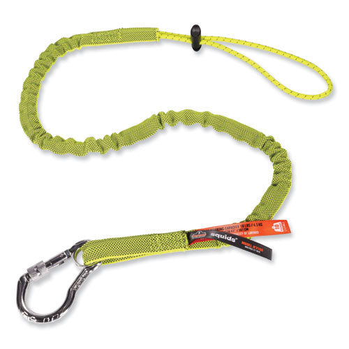 Squids 3100 Lanyard With Aluminum Carabiner + Cinch-loop, 10 Lb Max Working Capacity, 35" To 45" Long, Lime