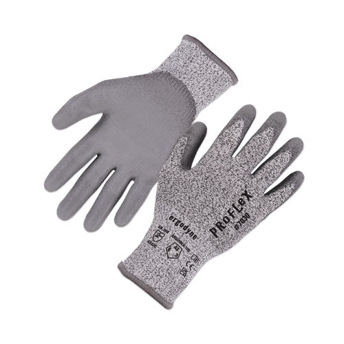 Proflex 7030 Ansi A3 Pu Coated Cr Gloves, Gray, Large, Pair