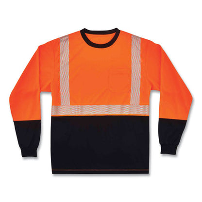 Glowear 8281bk Class 2 Long Sleeve Shirt With Black Bottom, Polyester, 4x-large, Orange