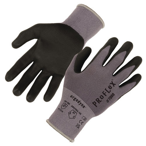 Proflex 7000 Nitrile-coated Gloves Microfoam Palm, Gray, X-small, Pair