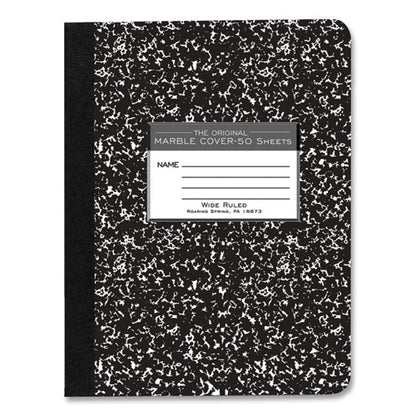 Hardcover Marble Composition Book, Wide/legal Rule, Black Marble Cover, (50) 9.75 X 7.5 Sheets, 48/carton