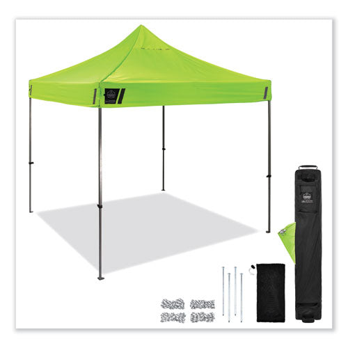 Shax 6000 Heavy-duty Pop-up Tent, Single Skin, 10 Ft X 10 Ft, Polyester/steel, Lime