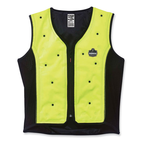 Chill-its 6685 Premium Dry Evaporative Cooling Vest With Zipper, Nylon, 3x-large, Lime