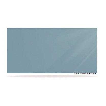 Aria Low-profile Frameless Magnetic Glassboard, 48" X 36", Denim Blue Surface