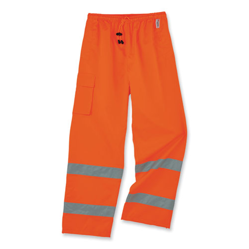 Glowear 8915 Class E Hi-vis Rain Pants, Medium, Orange