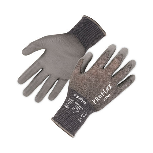 Proflex 7044 Ansi A4 Pu Coated Cr Gloves, Gray, X-large, Pair