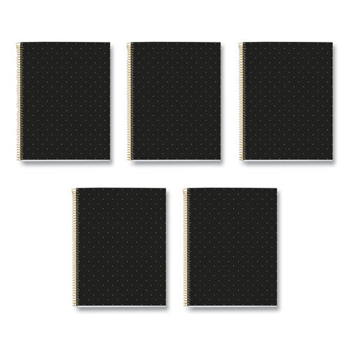 Mr M Fashion Notebook, 4-subject, Medium/college Rule, Black Dots Cover, (120) 11 X 8.5 Sheets, 5/carton