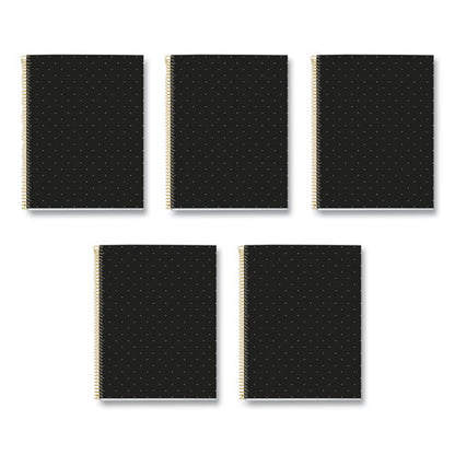 Mr M Fashion Notebook, 4-subject, Medium/college Rule, Black Dots Cover, (120) 11 X 8.5 Sheets, 5/carton