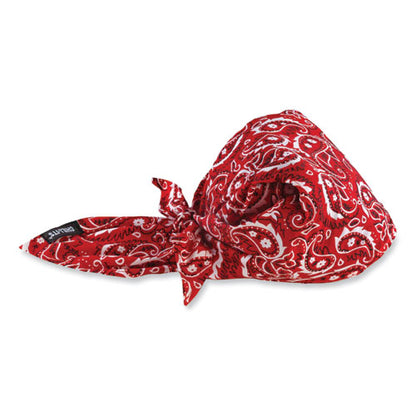 Chill-its 6710ct Cooling Pva Tie Bandana Triangle Hat, One Size Fits Most, Red Western