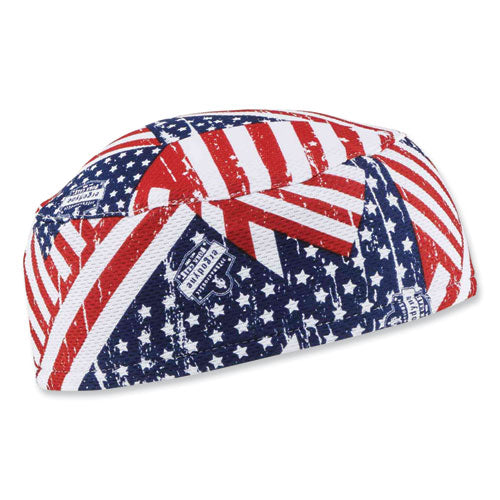 Chill-its 6630 High-performance Terry Cloth Skull Cap, Polyester, One Size Fits Most, Stars And Stripes