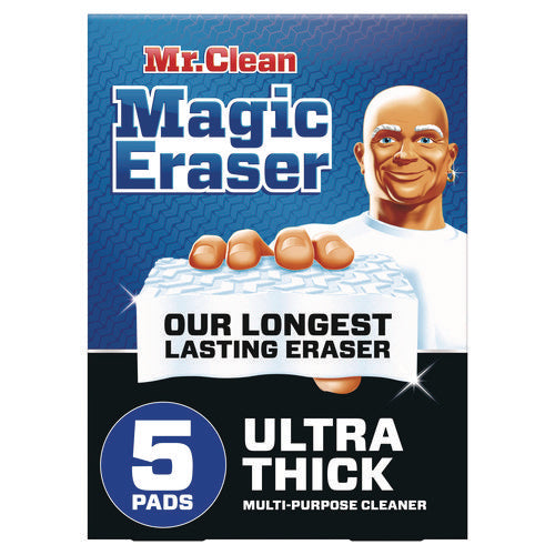 Magic Eraser, Ultra-thick, 4.6" X 2.3", 1.2" Thick, White, 5/pack, 2 Packs/carton