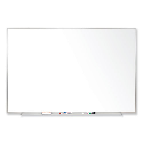 Magnetic Porcelain Whiteboard With Aluminum Frame, 60.5" X 48.5", White Surface, Satin Aluminum Frame