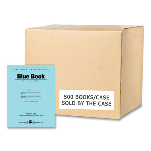 Recycled Exam Book, Wide/legal Rule, Blue Cover, (8) 11 X 8.5 Sheets, 500/carton