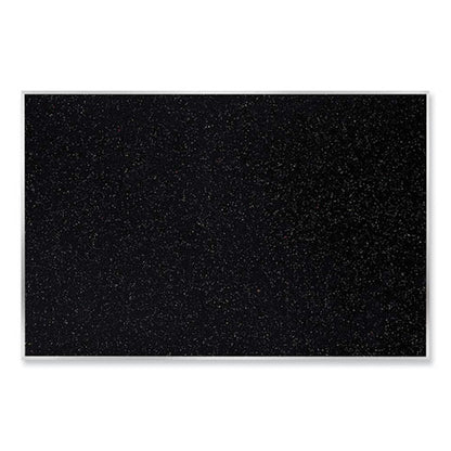 Aluminum-frame Recycled Rubber Bulletin Boards, 60.5" X 36.5", Confetti Surface, Satin Aluminum Frame