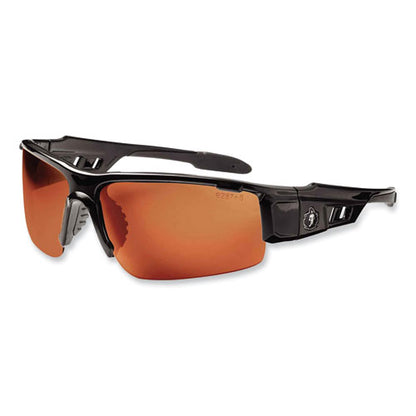 Skullerz Dagr Safety Glasses, Black Nylon Impact Frame, Copper Polycarbonate Lens