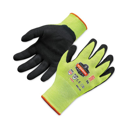 Proflex 7021 Hi-vis Nitrile-coated Cr Gloves, Lime, Large, Pair